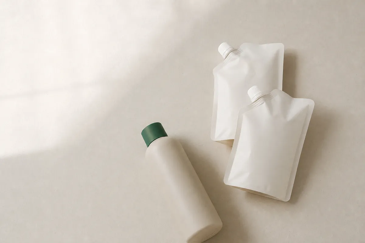 洗剤ボトルとティッシュペーパー